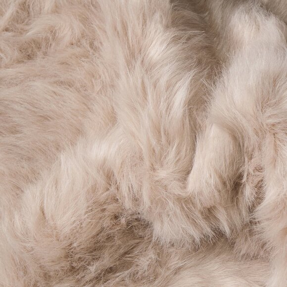 Luxe Home Decor Arlington Faux Sheepskin Circular Rug | 1-Piece | Taupe | 6' - Picture 3 of 3